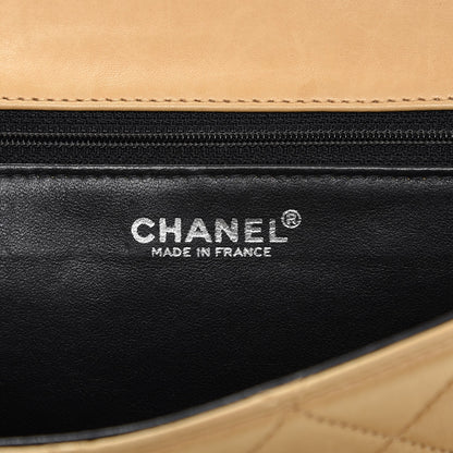 Chanel Lambskin Quilted Bi-Color Medium Single Flap Black Beige 6 of 12