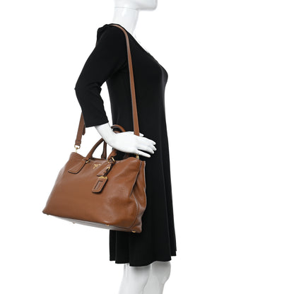 Prada Vitello Daino Zip Tote Cannella 2 of 10