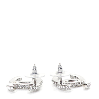 Chanel Crystal CC Treasure Chest Earrings Silver 3 of 5