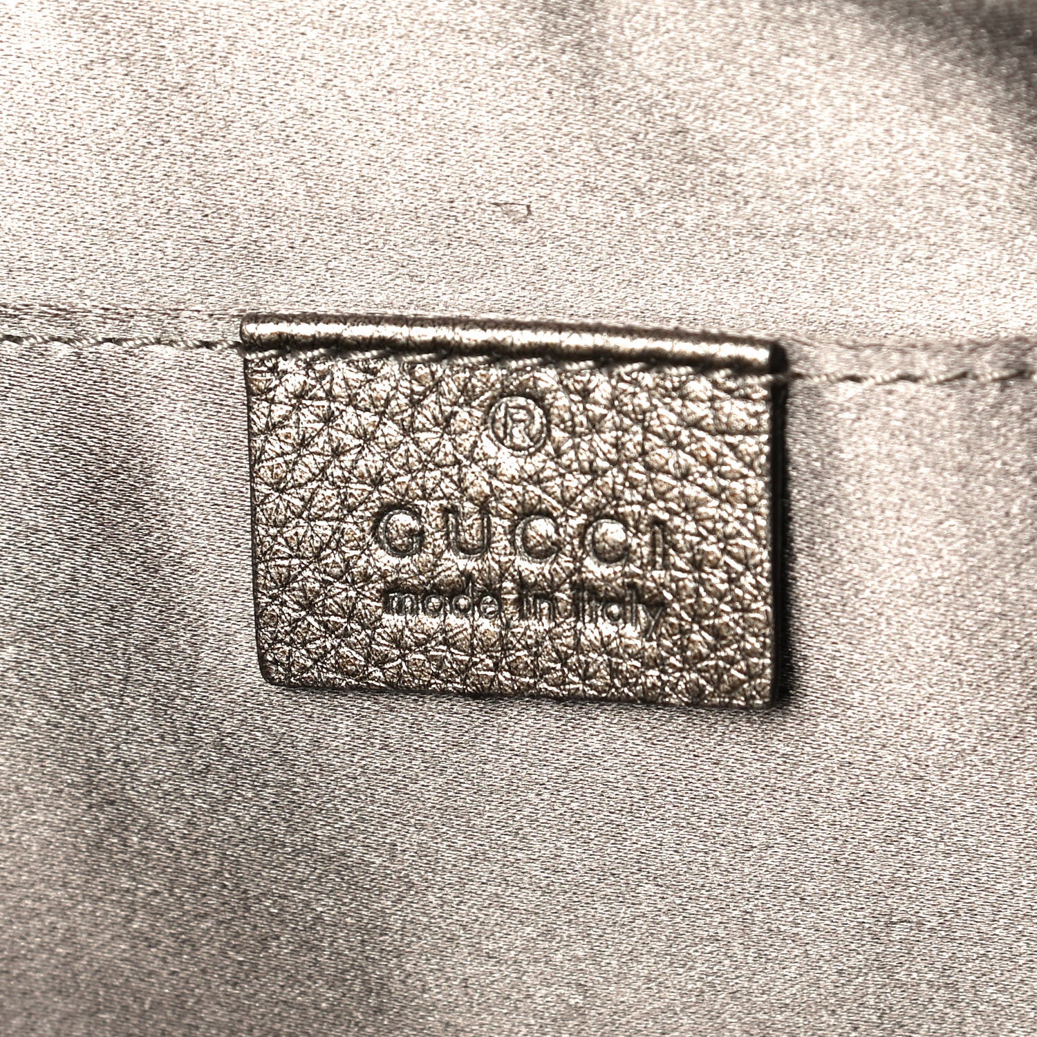 Gucci Metallic Pebbled Calfskin Tassel Clutch Pewter 4 of 10