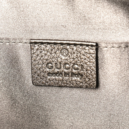 Gucci Metallic Pebbled Calfskin Tassel Clutch Pewter 4 of 10
