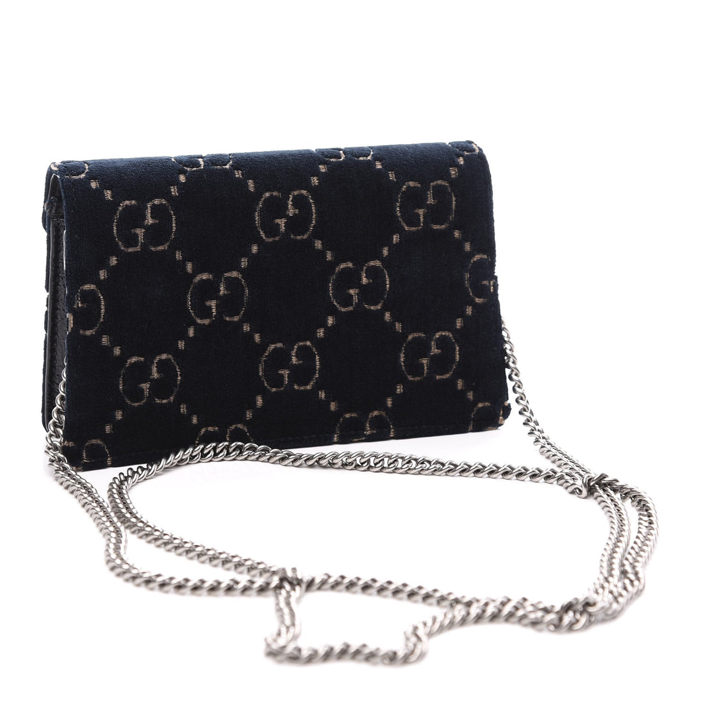 Velvet GG Monogram Super Mini Dionysus Shoulder Bag Blue Beige Black