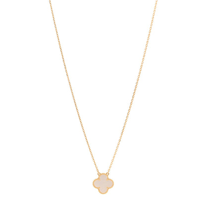 Van Cleef & Arpels 18K Yellow Gold Mother of Pearl Vintage Alhambra Pendant Necklace 1 of 6
