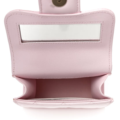 Chanel Lambskin Quilted Top Handle Clutch With Chain Light Pink 5 of 12