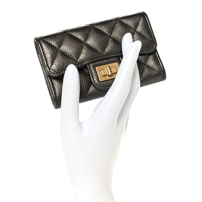 Chanel Metallic Calfskin Quilted Reissue Flap Card Holder Charcoal 2 of 8