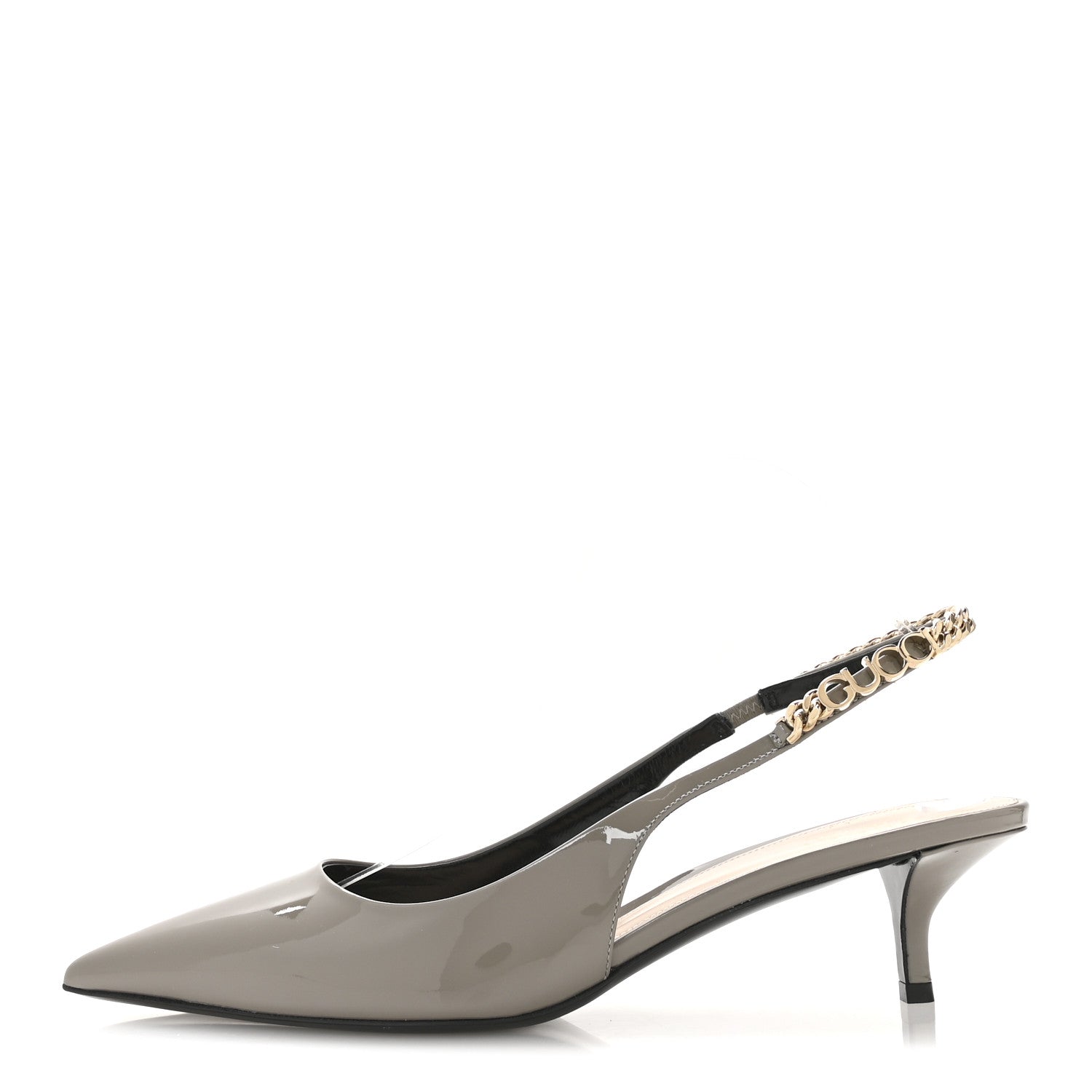 Gucci Patent Signoria 35mm Slingback Pumps 40 New Fango 1 of 9