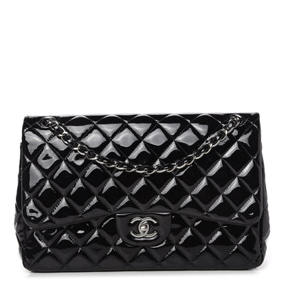 Chanel Patent Quilted Jumbo Double Flap Black 1 of 10