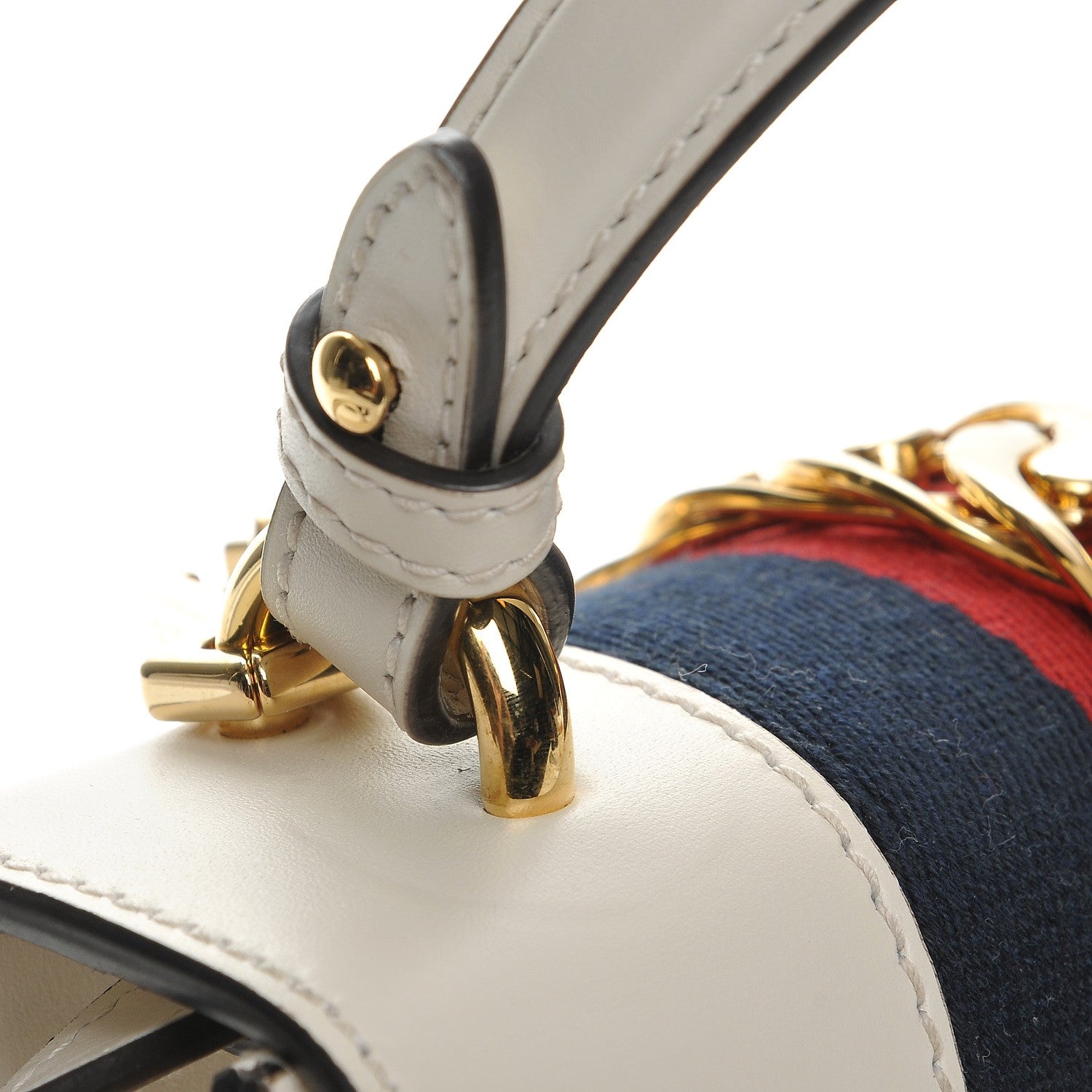 Gucci Calfskin Mini Sylvie Top Handle Bag White 9 of 10