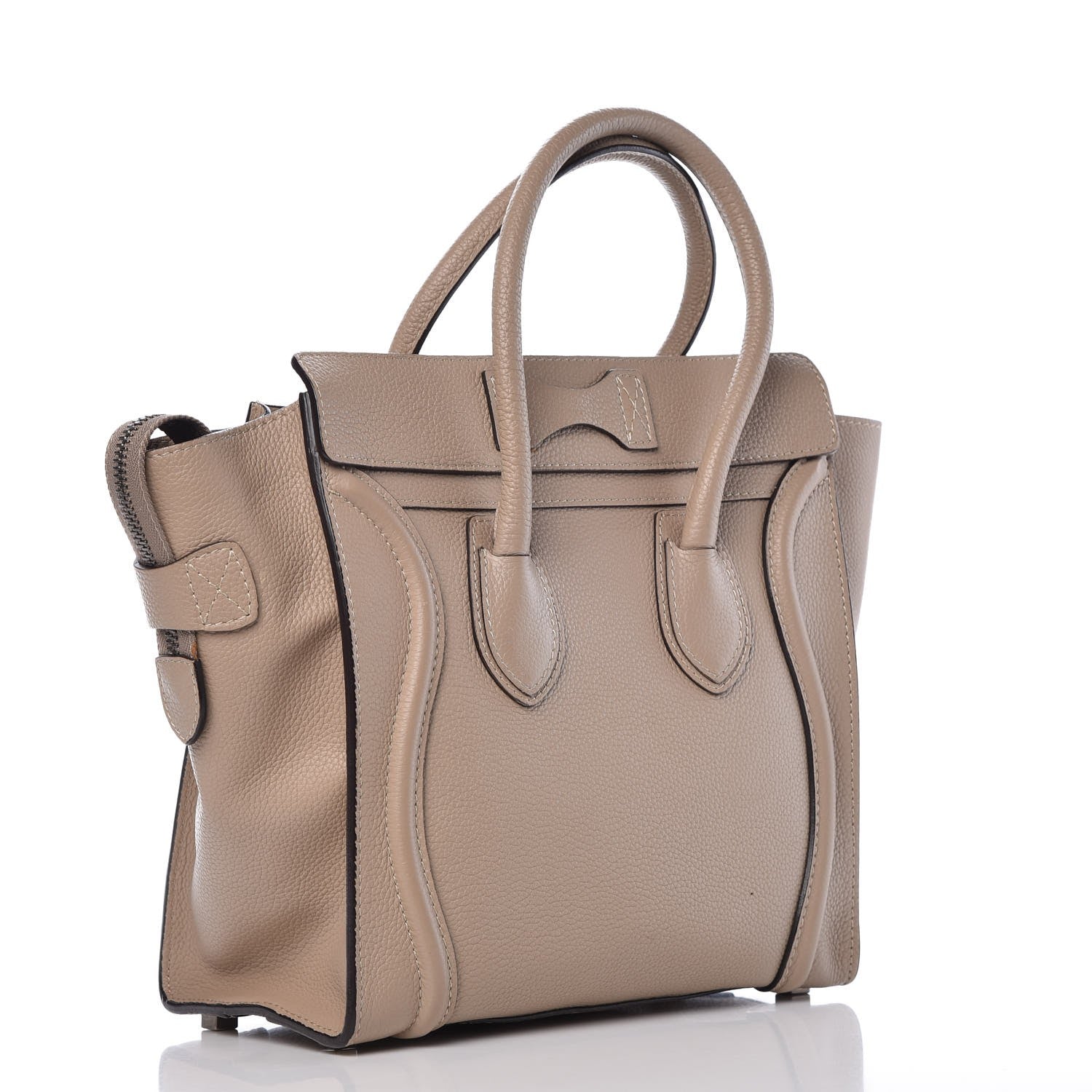 Celine Drummed Calfskin Micro Luggage Dune 3 of 11