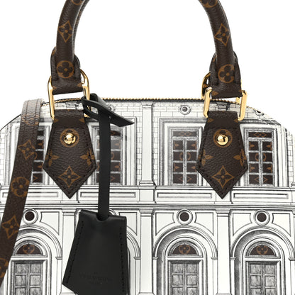 Louis Vuitton X FORNASETTI Calfskin Architettura Alma BB Black White 7 of 10