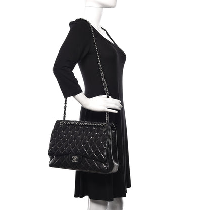 Chanel Lambskin Quilted Maxi Single Flap Black 2 of 16
