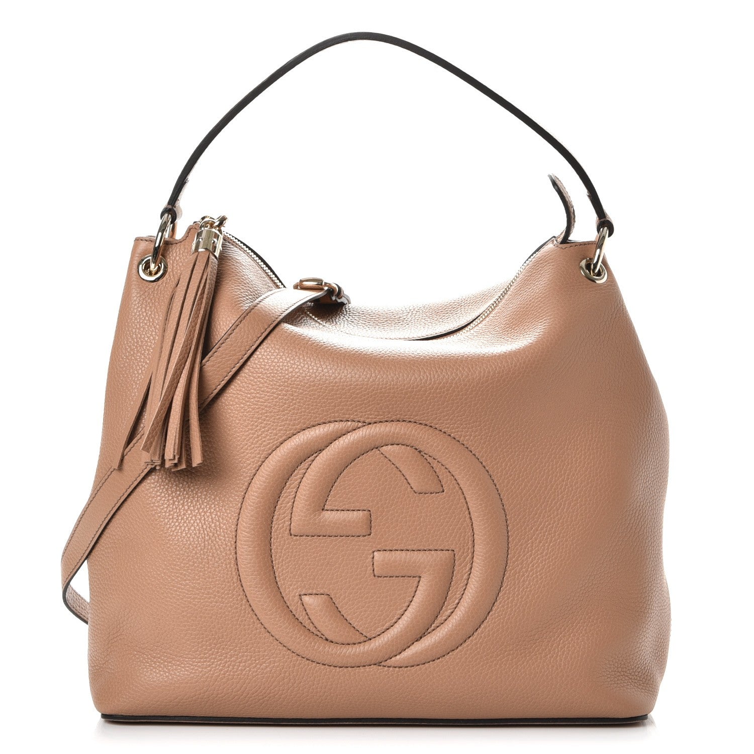 Gucci Pebbled Calfskin Large Soho Hobo Camelia 1 of 7