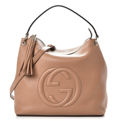 Gucci Pebbled Calfskin Large Soho Hobo Camelia 1 of 7