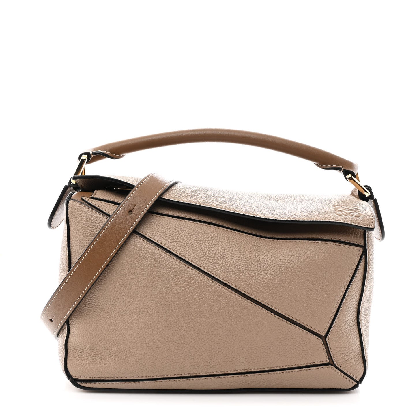 Grained Calfskin Small Puzzle Bag Sand Mink