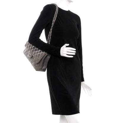 Chanel Lambskin Quilted Jumbo Single Flap Dark Grey 2 of 10