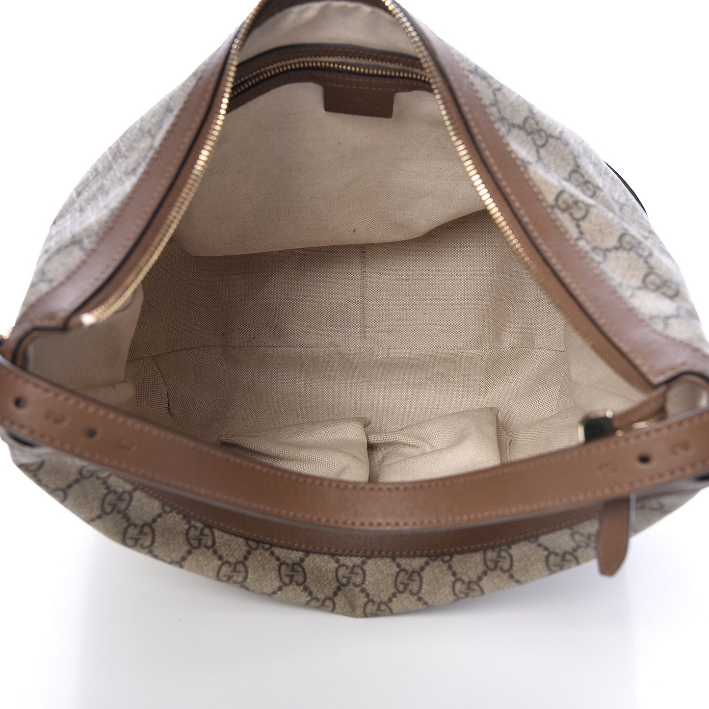 GG Supreme Monogram Margaux Calfskin Medium Nice Hobo Beige Ebony Acero