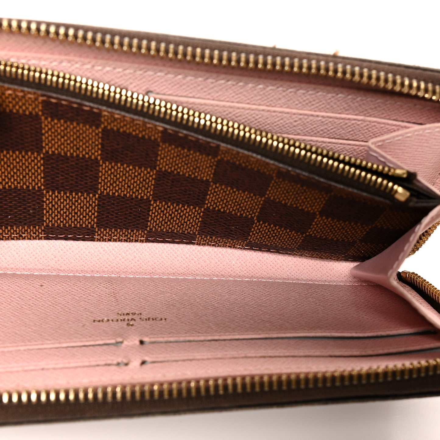 Damier Ebene Clemence Wallet Rose Ballerine