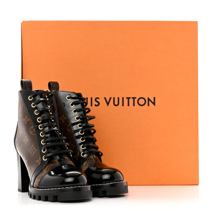 Louis Vuitton Patent Calfskin Monogram Star Trail Ankle Boots 36.5 Black 11 of 11