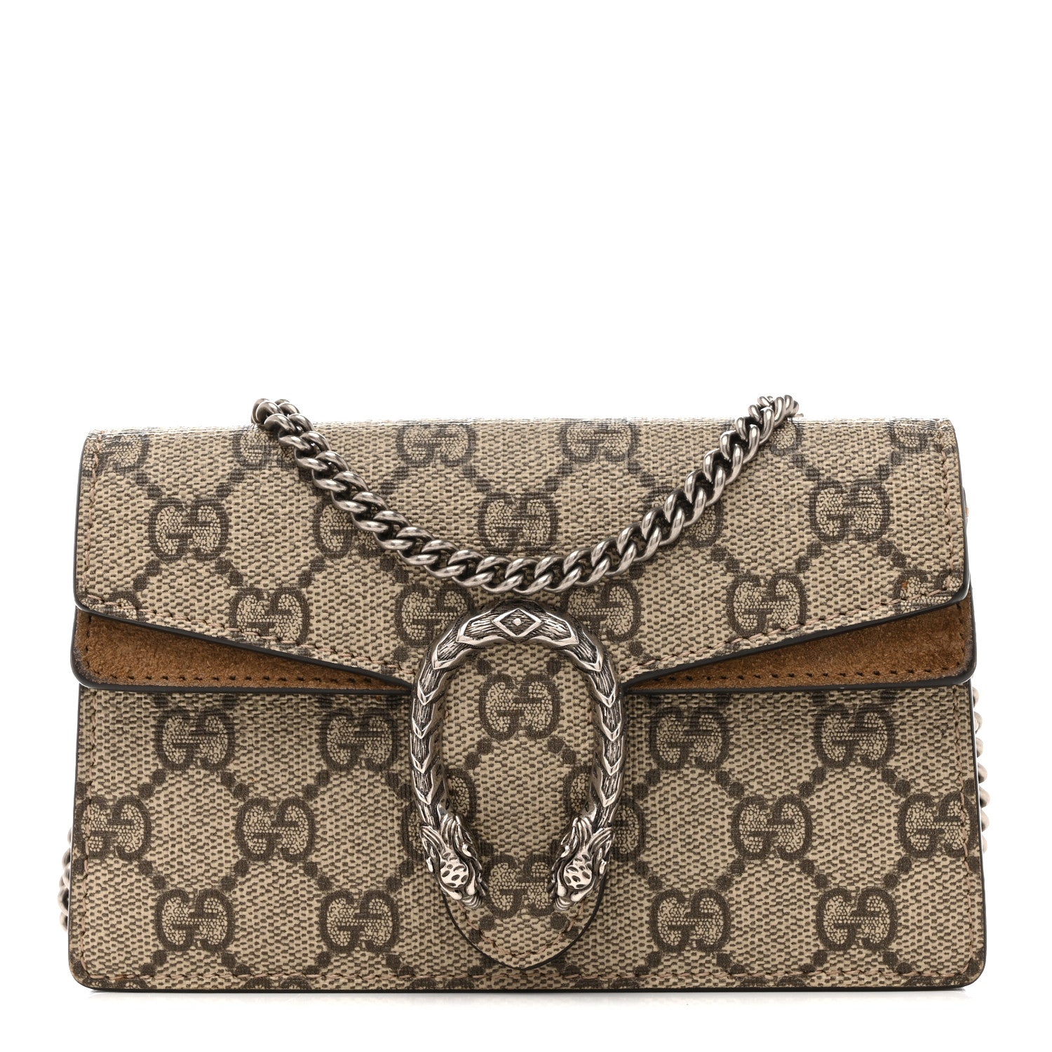 Gucci GG Supreme Monogram Super Mini Dionysus Shoulder Bag Taupe 1 of 12