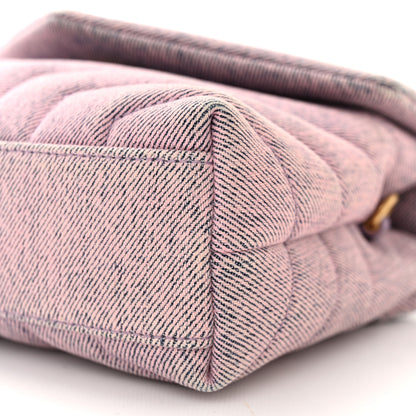 Saint Laurent Denim Y Quilted Monogram Toy Loulou Crossbody Bag Bleached Lilac 10 of 13