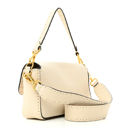 Fendi Cuoio Roma Sellerissima Nappa Sintetica Tape Stitch Baguette Latte 3 of 10