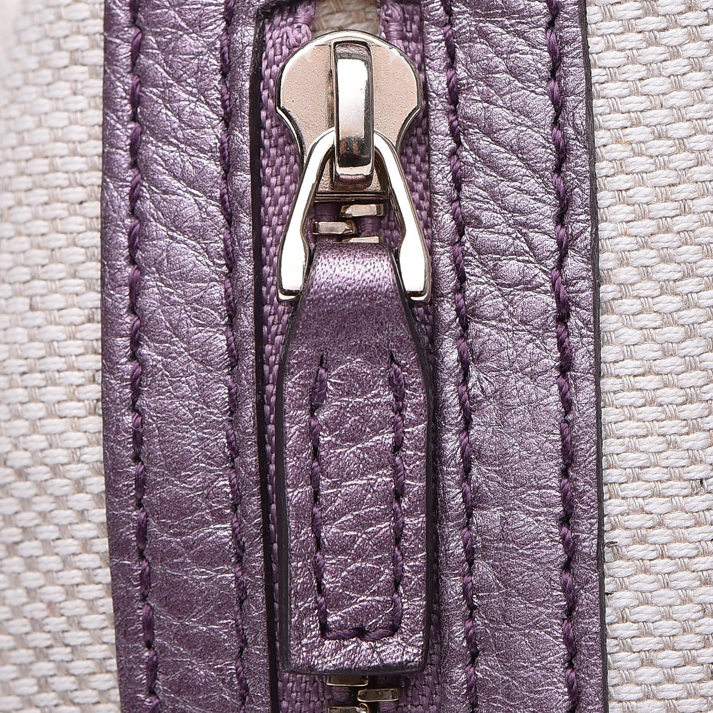 Metallic Pebbled Calfskin Small Soho Shoulder Bag Purple