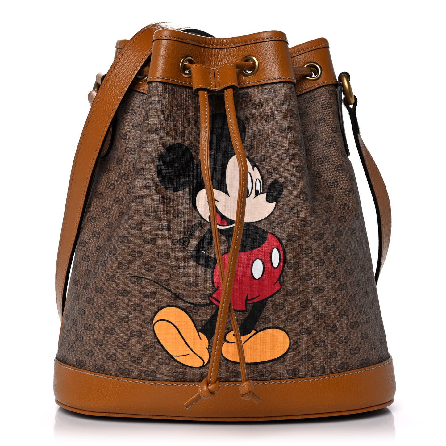 X DISNEY Mini Vintage GG Supreme Monogram Bucket Bag Beige Vintage Sun Oil