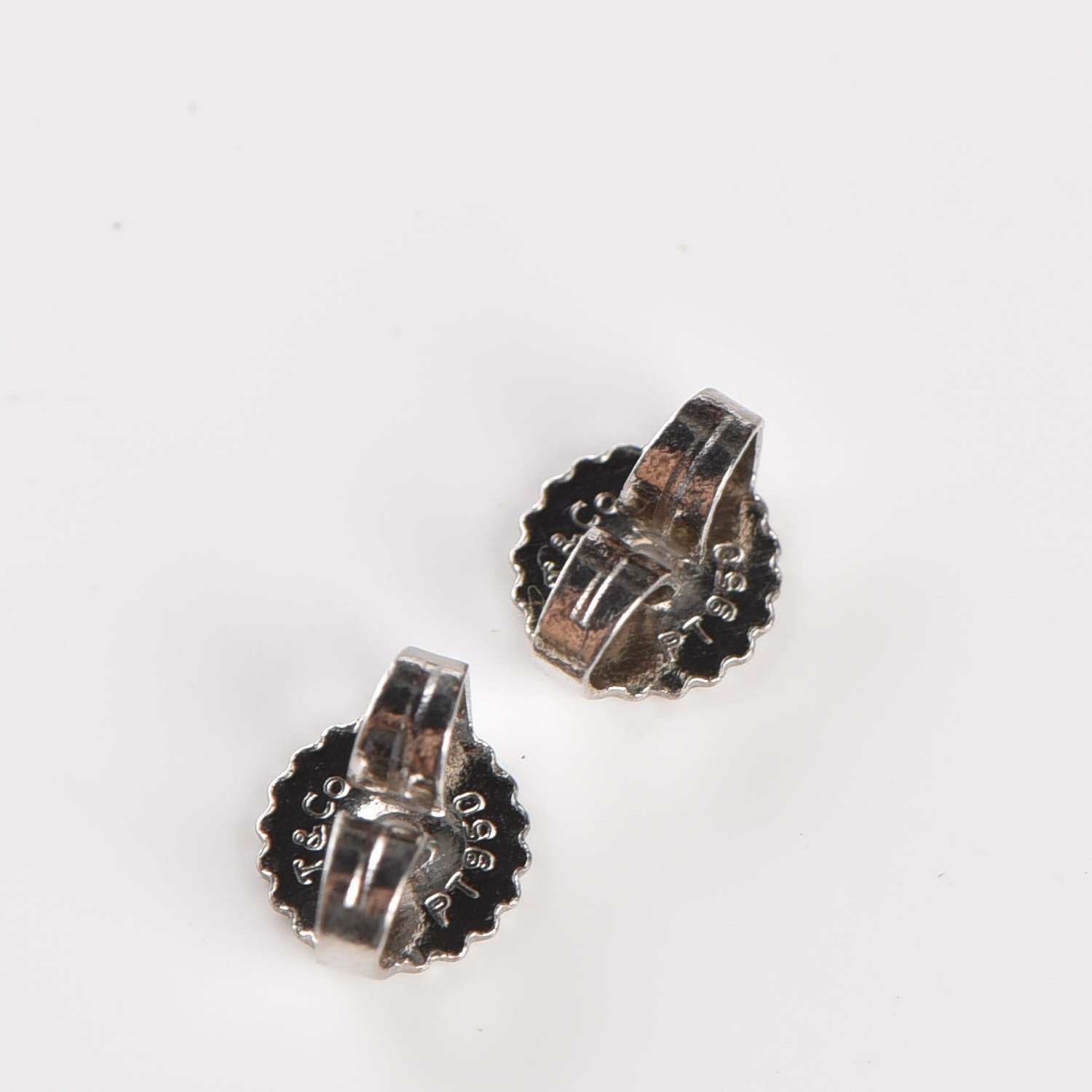 Tiffany Platinum Diamond Cross Stitch Stud Earrings 6 of 7