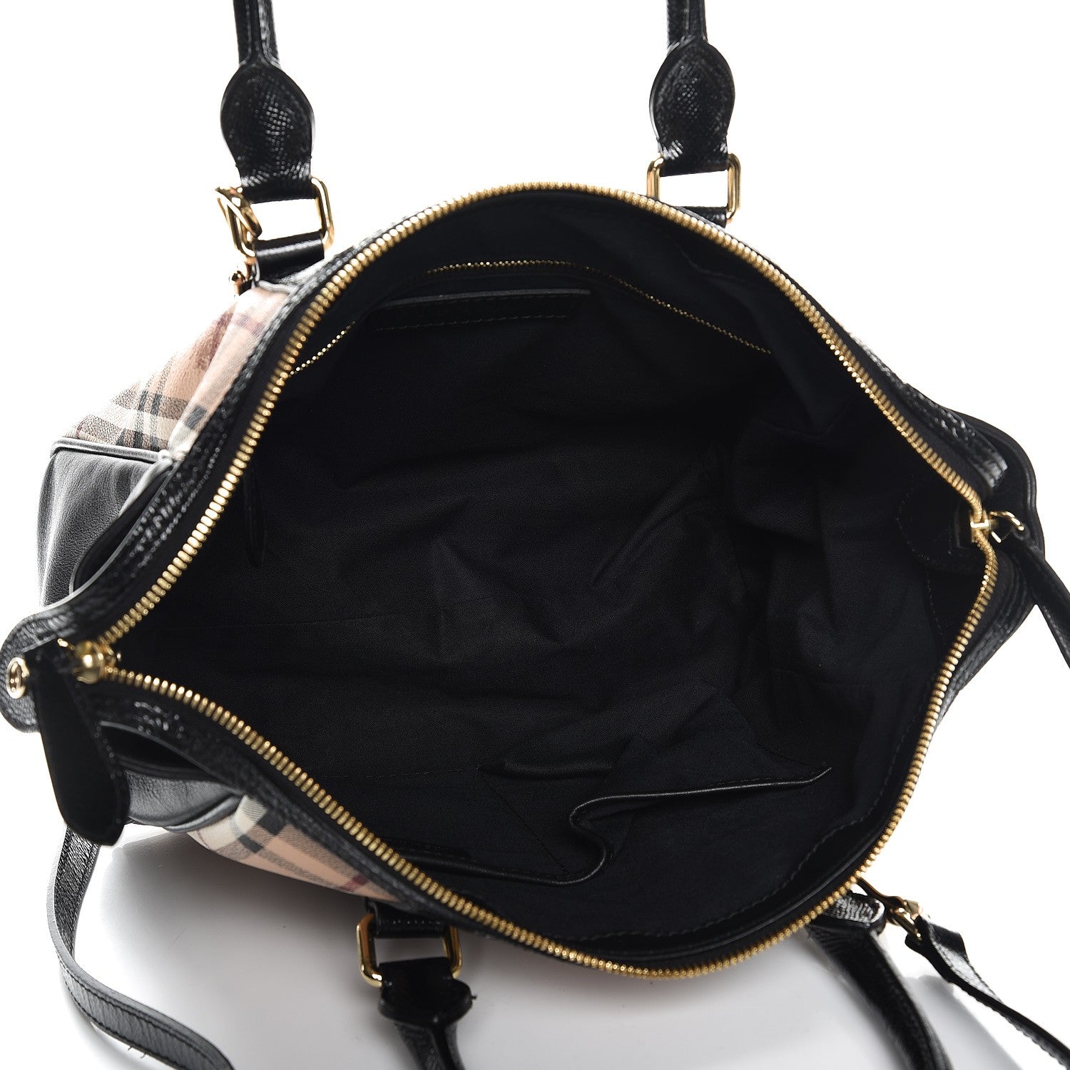 Burberry Haymarket Check Medium Chatton Tote Black 6 of 9