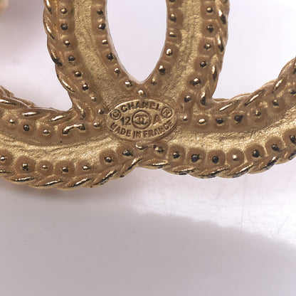 Chanel CC Drop Earrings Matte Gold 4 of 4