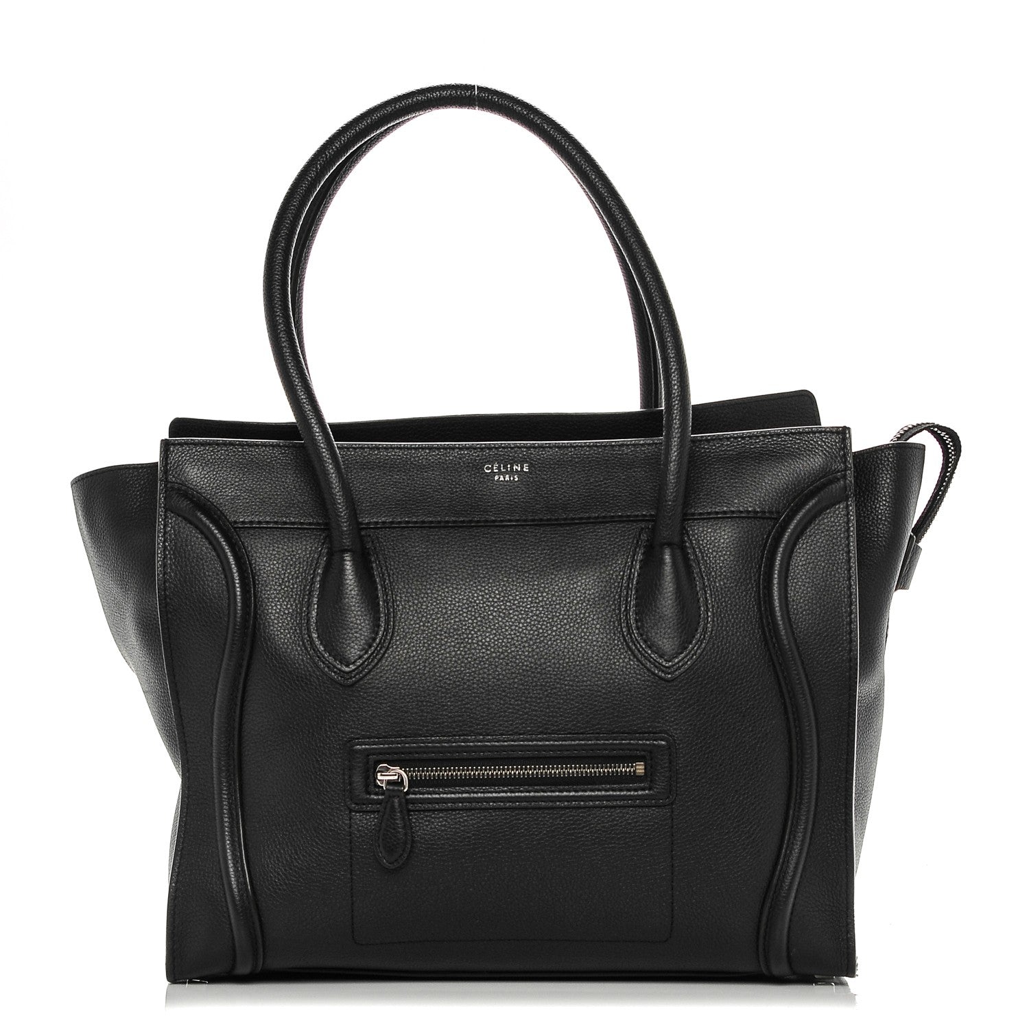 Celine Drummed Calfskin Shoulder Luggage Black 1 of 8