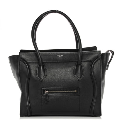 Celine Drummed Calfskin Shoulder Luggage Black 1 of 8