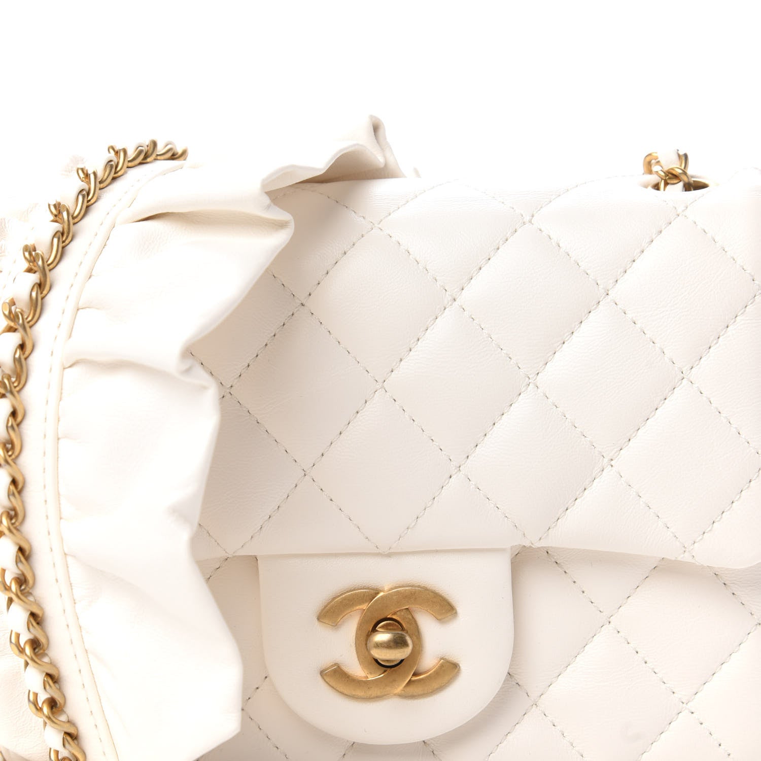 Chanel Lambskin Quilted Mini Romance Square Flap White 10 of 11