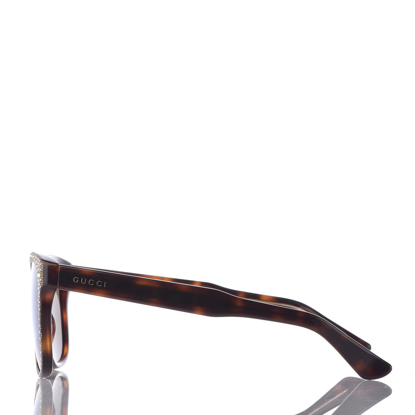 Rhinestone Acetate Square Sunglasses GG0047S Tortoise