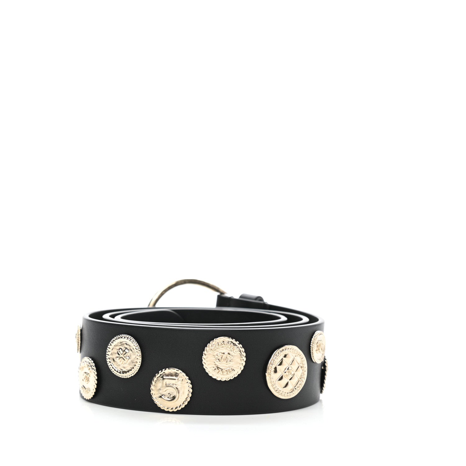 Chanel Calfskin CC Medallion Belt 85 34 Black 2 of 8