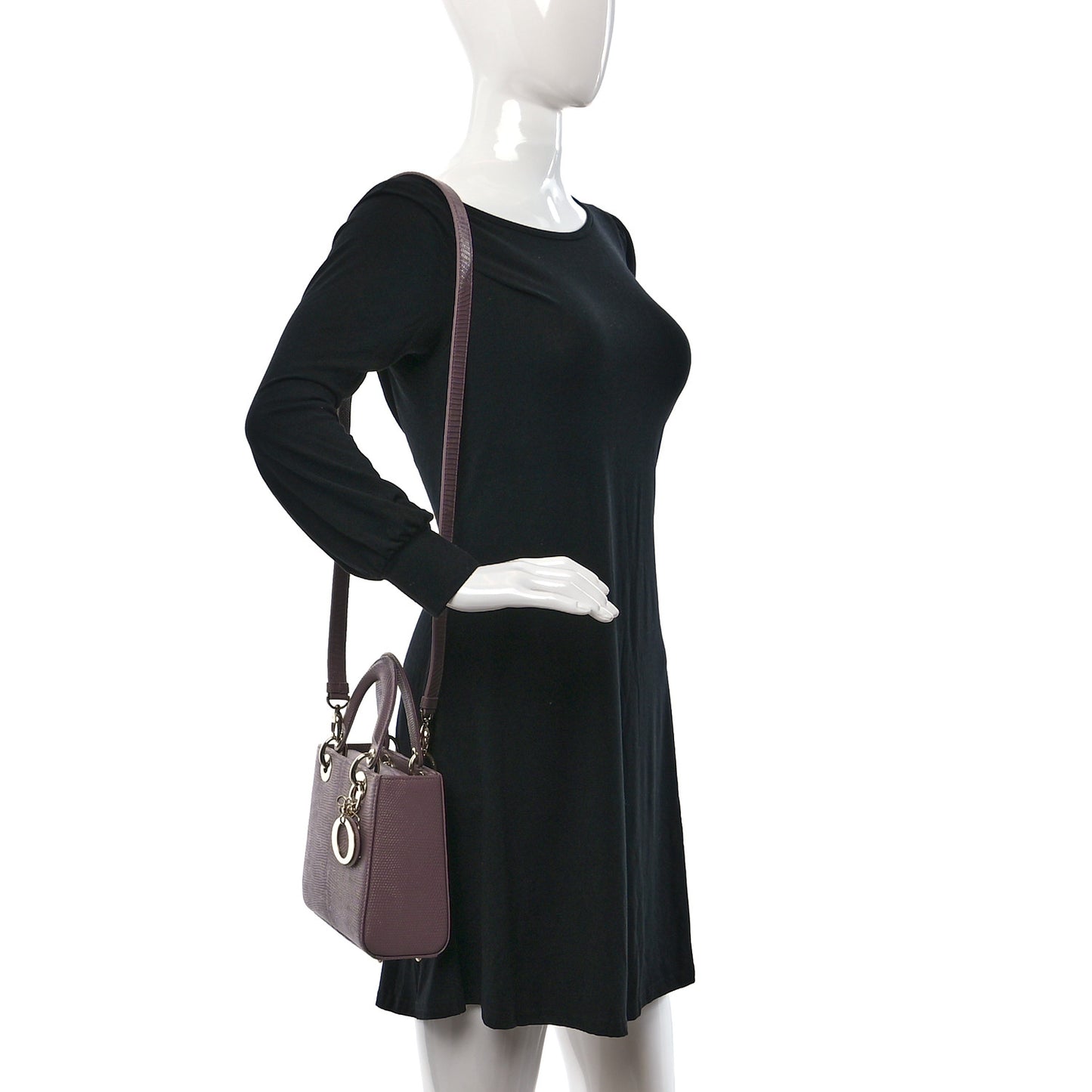 Lizard Small Lady Dior Peony Pink