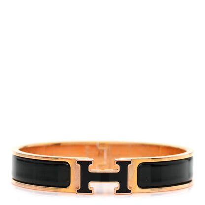 Hermes Enamel Narrow Clic Clac H Bracelet GM Black 1 of 5