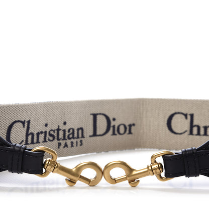 Christian Dior Canvas Embroidered Shoulder Strap Blue 3 of 4