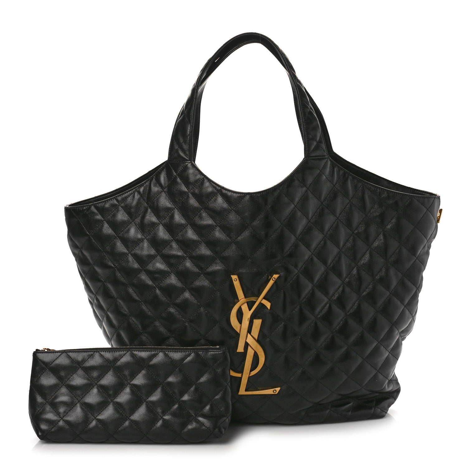 Saint Laurent Lambskin Quilted Maxi Icare Shopping Tote Black 1 of 9