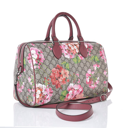Gucci GG Supreme Monogram Blooms Medium Boston Beige Multicolor Dry Rose 3 of 10