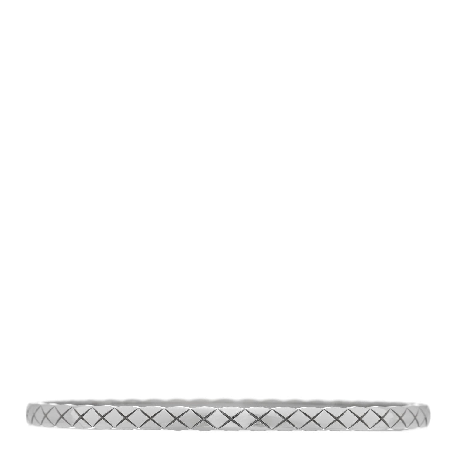 Chanel 18K White Gold Mini Coco Crush Bangle Bracelet L 1 of 4