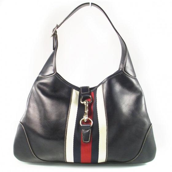 Calfskin Web Medium Jackie O Bouvier Hobo Navy