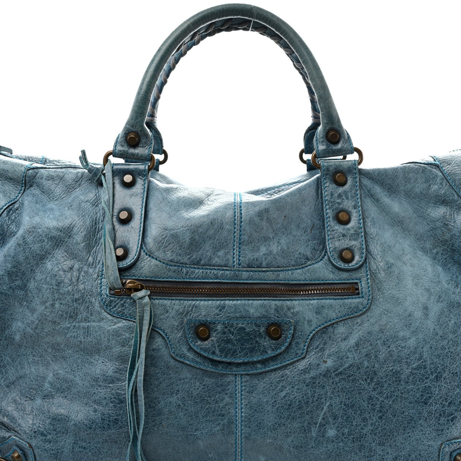 Balenciaga Agneau Classic Hardware Weekender Turquoise 8 of 16