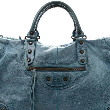 Balenciaga Agneau Classic Hardware Weekender Turquoise 8 of 16