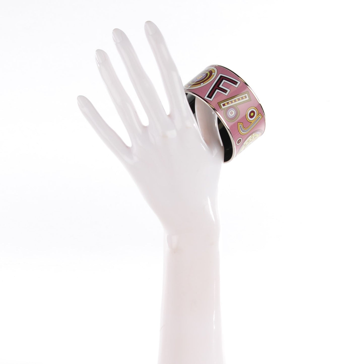 Enamel Printed Tohu Bohu Extra Wide Bracelet 70 Pink