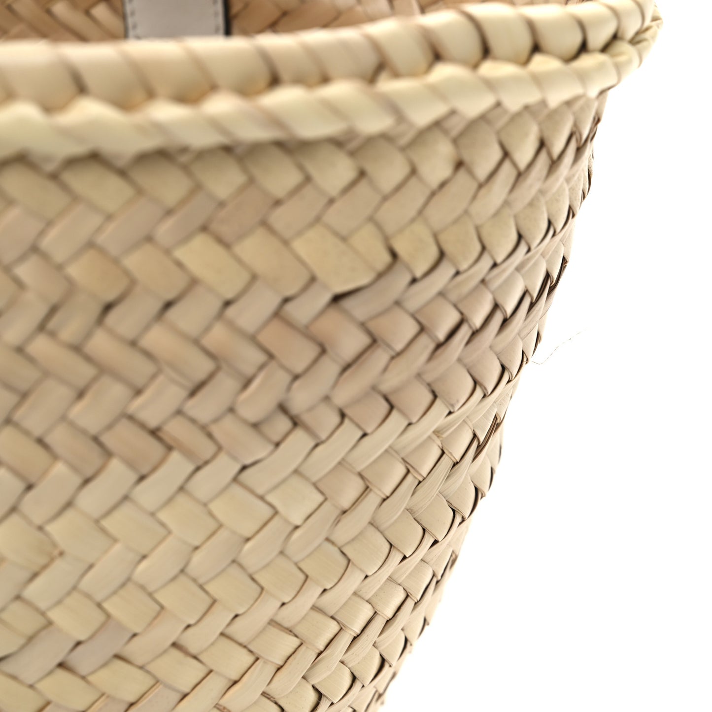 Raffia Small Basket Tote Bag Natural White