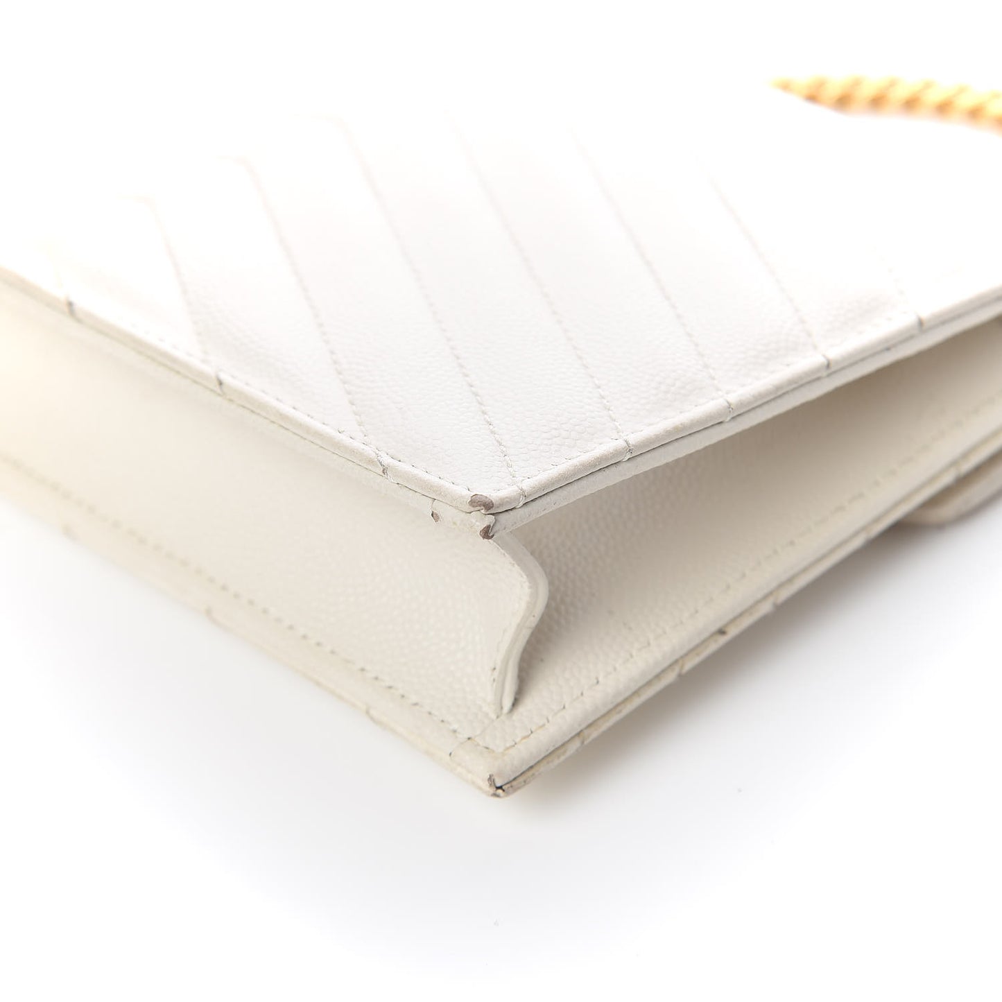 Grain De Poudre Matelasse Chevron Monogram Envelope Chain Wallet Porcellana