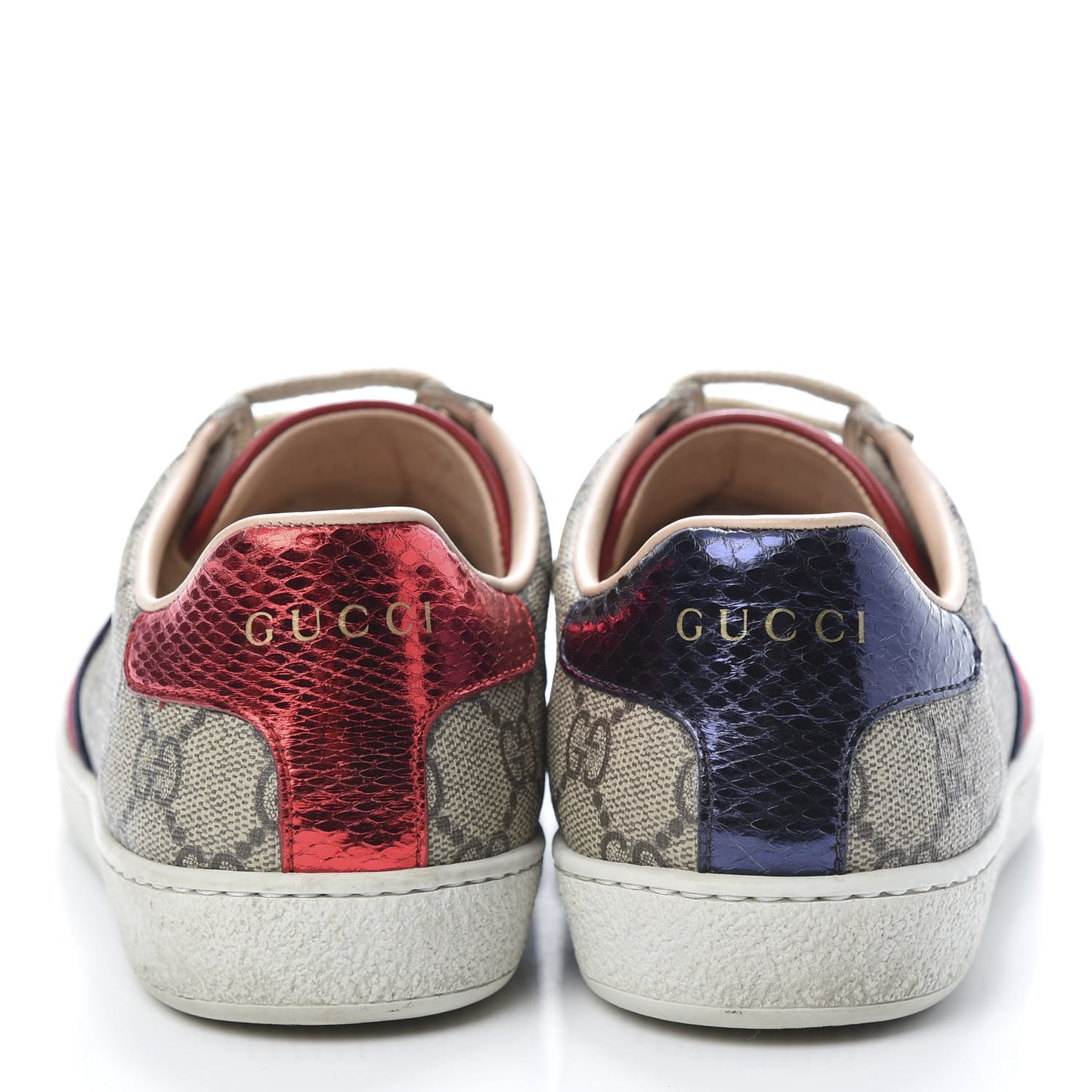 GG Supreme Monogram Womens Ace Low-Top Sneaker 35 Beige