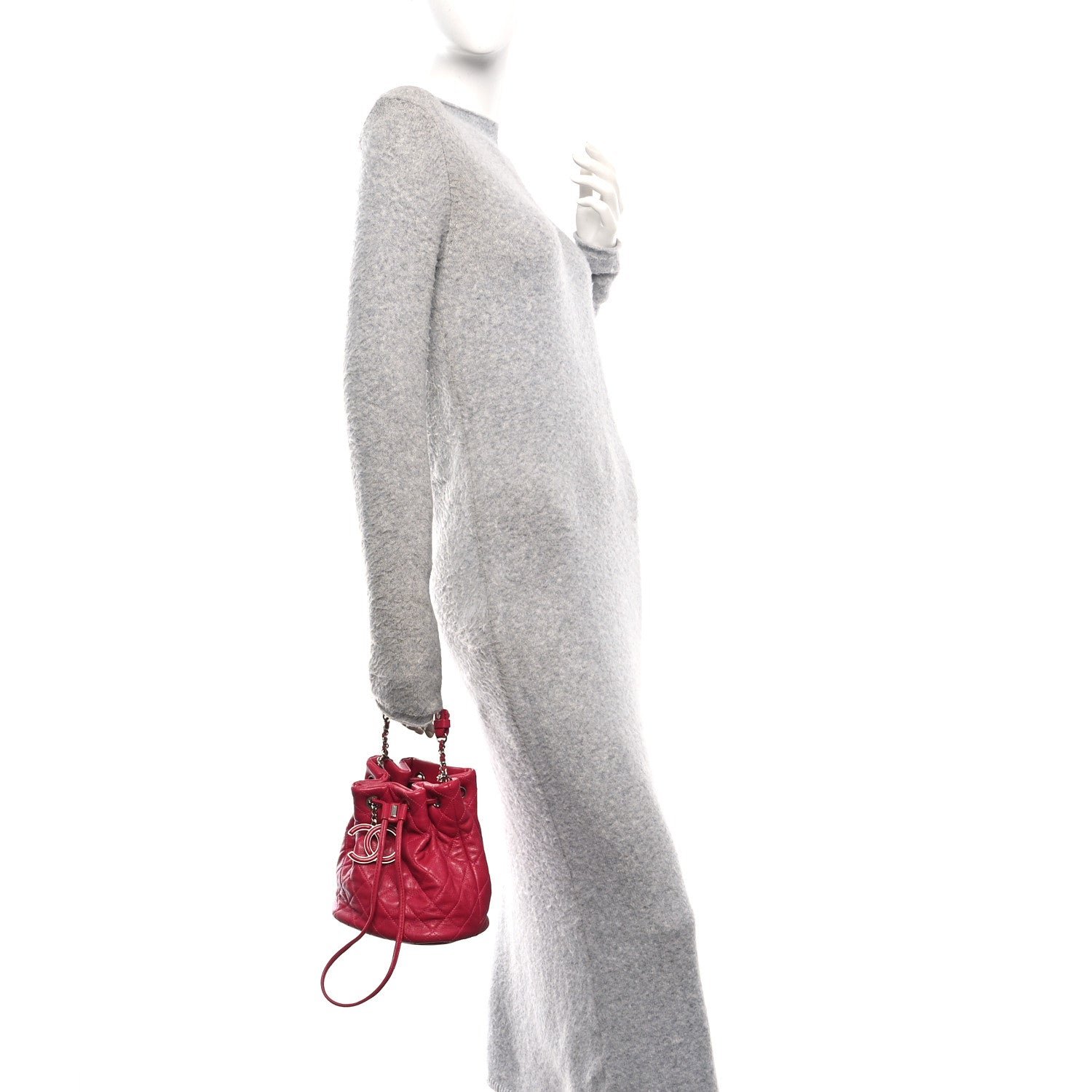 Chanel Lambskin Quilted CC Chain Bucket Bag Pink 2 of 10