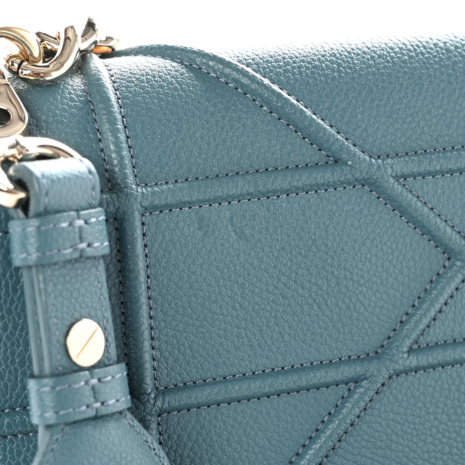 Christian Dior Grained Calfskin Diorama Satchel Agave Green 12 of 12